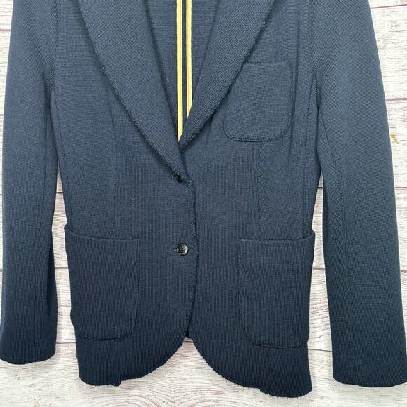 Rag & Bone 100% Merino Wool Navy Blue Knit Single Button Jacket Size Medium - Picture 5 of 11